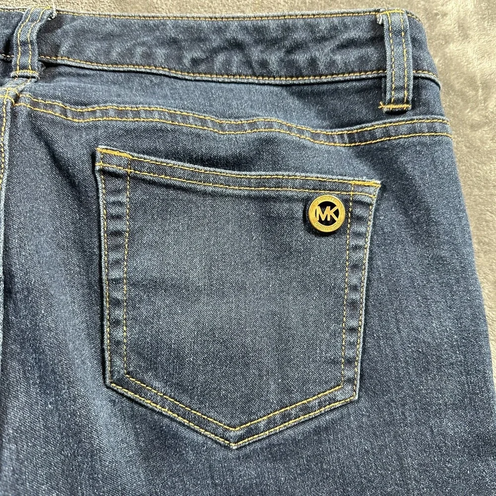 Michael Kors Skinny Jeans Womens 10 Blue Zipper Pockets Rockstar Denim‎